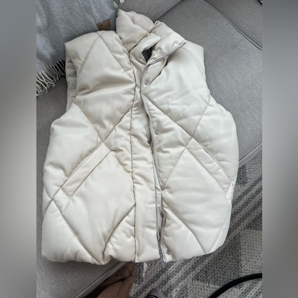 Abercrombie oversized vegan leather vest